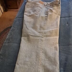 American Eagle Outfitters Light Blue Wide Leg Cuffed Jeans